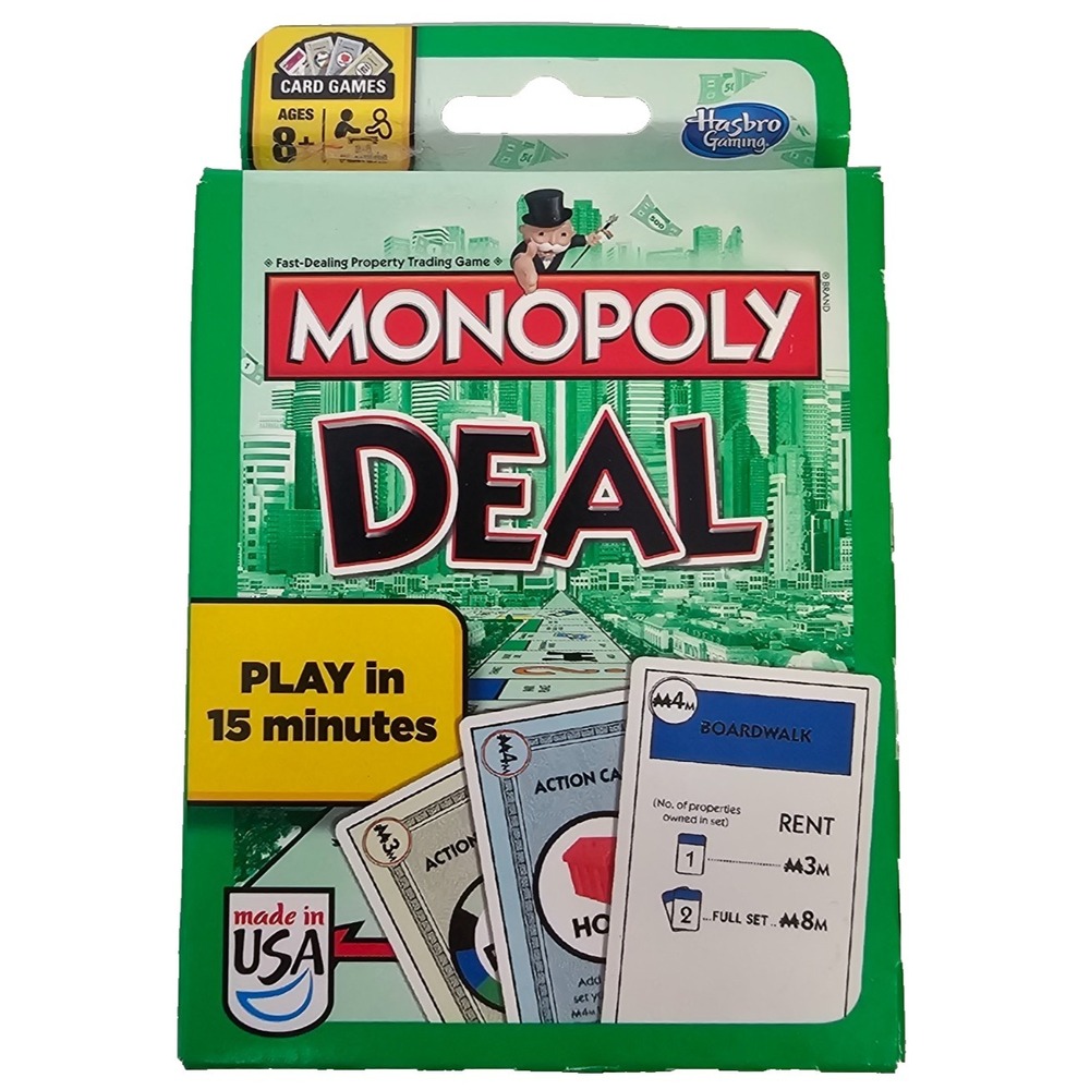 Monopoly Deal Card Game Parker Brothers Hasbro Fun Game Travel Box - Picture 2 of 4